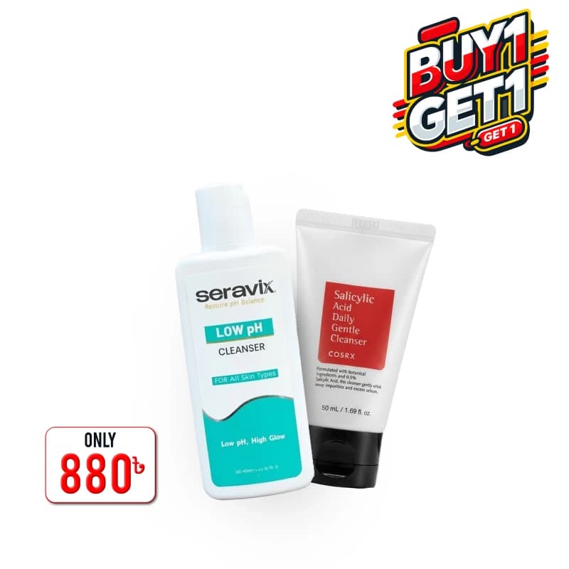Buy 1 Get 1 13 Clear Skin Duo (Cosrx Salicylic Acid Daily Gentle Cleanser 50ml+Seravix Low Ph Cleanser 90ml)