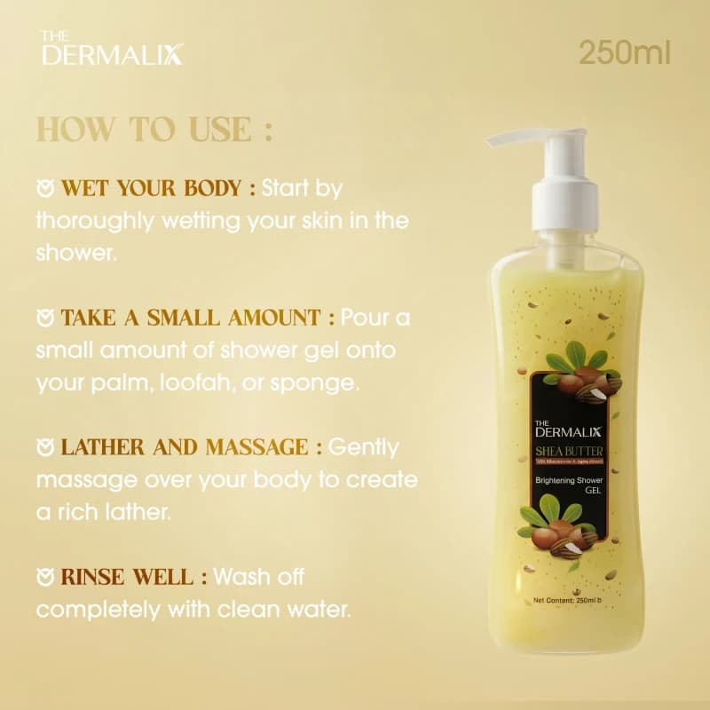 The Dermalix Shea Butter Brightening Shower Gel 250ml 