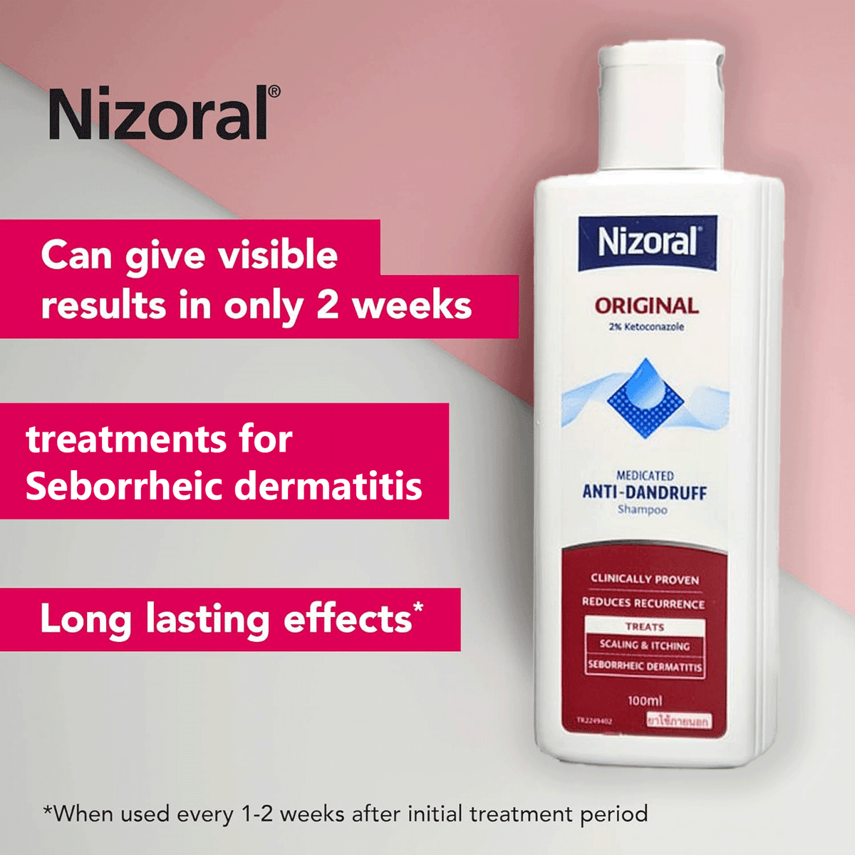 Nizoral 2% Ketoconazole Medicated Anti-Dandruff Shampoo 100ml 