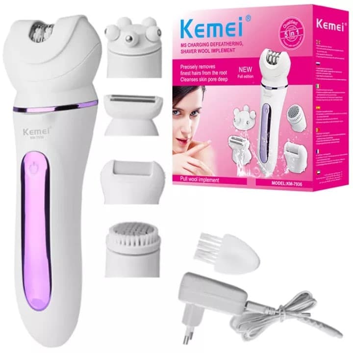 Kemei KM-7936 5 in 1 Body Epilator Hair Removal Lady Shaver 