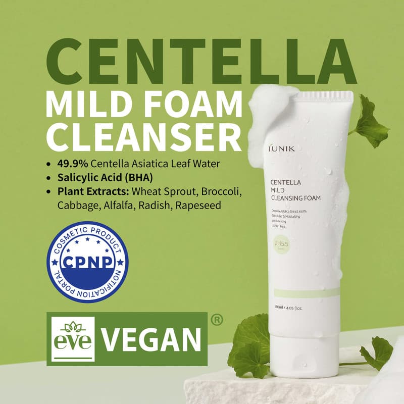 IUNIK Centella Mild Cleansing Foam 120ml 