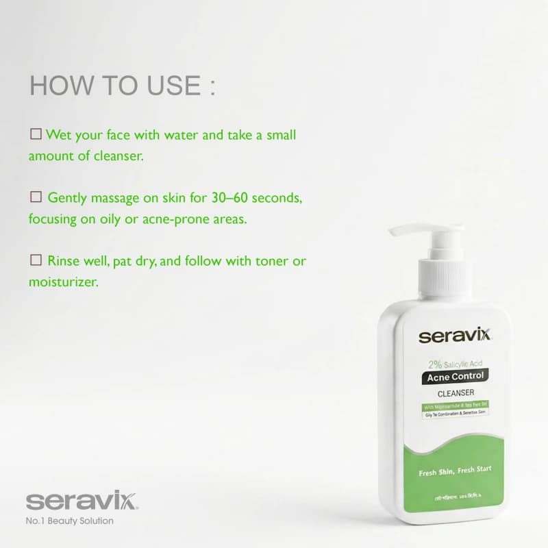 Seravix 2% Salicylic Acid Acne Control Cleanser 240ml 