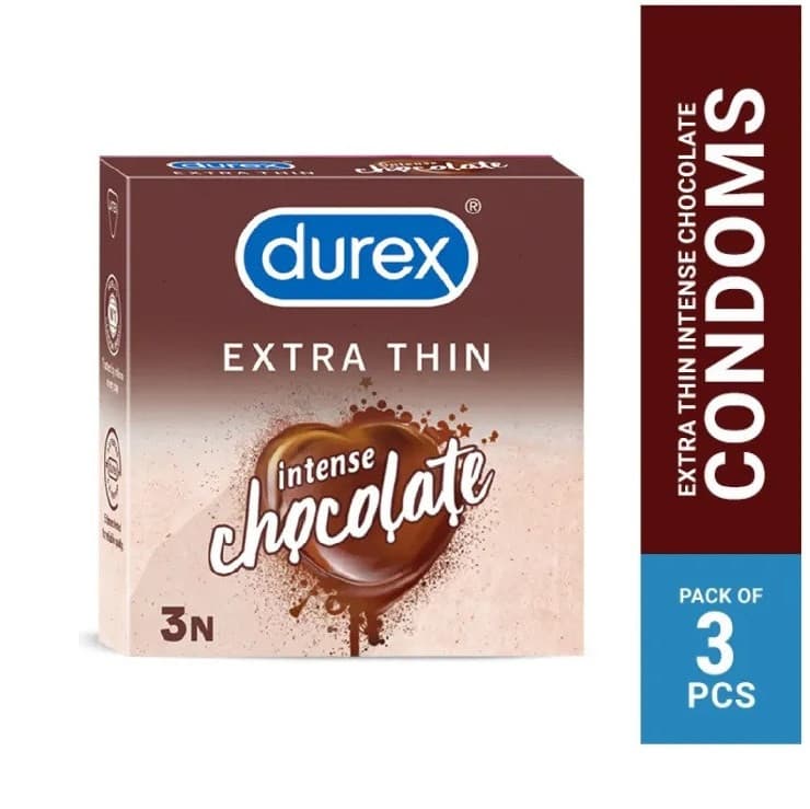 Durex Extra Thin Intense Chocolate Flavoured - 3 Condoms (Exp2026/6) 