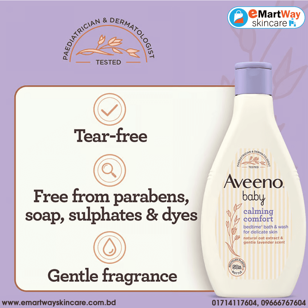 Aveeno Baby Calming Comfort Bedtime Bath & Wash for Delicate Skin 250ml 