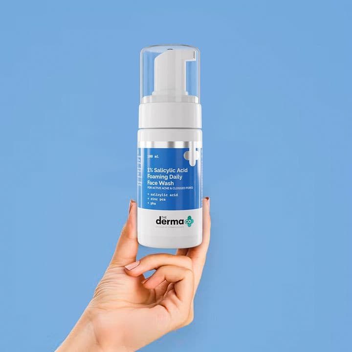 The Derma Co 1% Salicylic Acid Foaming Daily Face Wash For Acne 100ml 