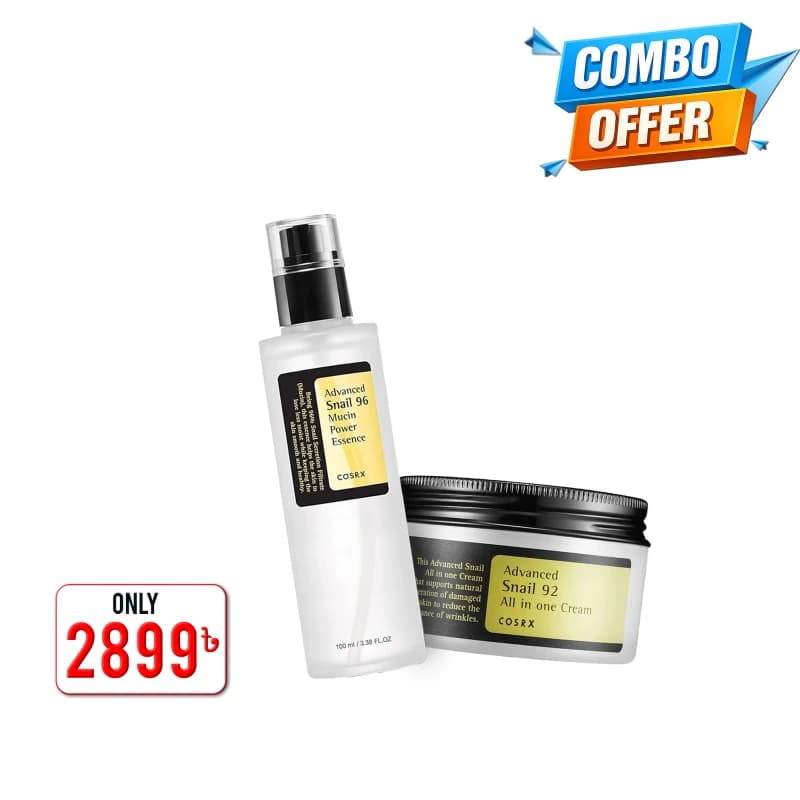 Combo 03 - Glass Skin Duo (Cosrx Advanced Snail 92 All in One Cream 100g + Cosrx Advanced Snail 96 Mucin Power Essence 100ml)