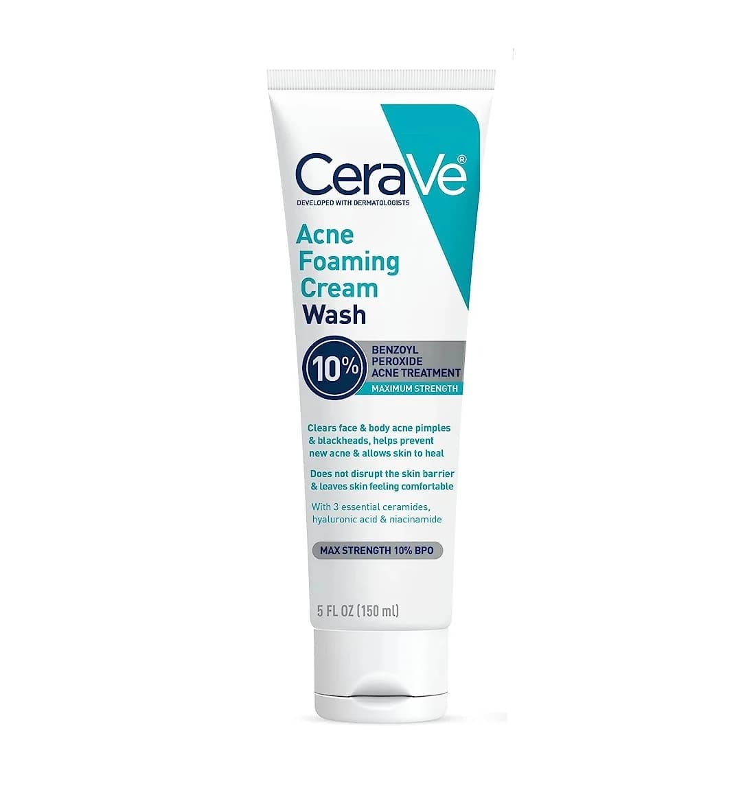 CeraVe Acne Foaming Cream Wash 150ml (10% Benzoyl Peroxide) 
