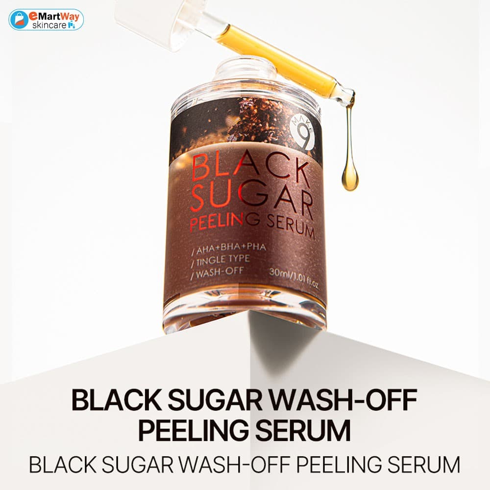 MAKE9 Black Sugar Wash-off Peeling Serum 30ml (EXP2027/01/14) 