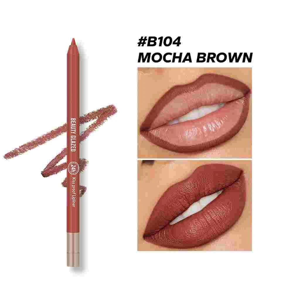 Beauty Glazed Lively Waterproof & Long Lasting Lip Liner B104 Mocha Brown 0.6g 