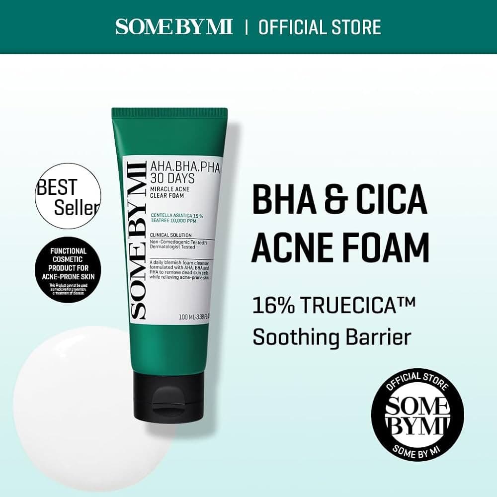SOME BY MI AHA BHA PHA 30 Days Miracle Acne Clear Foam 100ml 