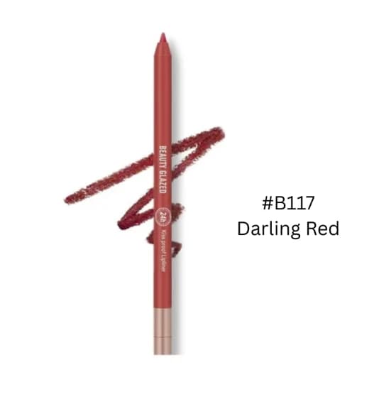 Beauty Glazed Lively Waterproof & Long Lasting Lip Liner B117 Daring Red 0.6g