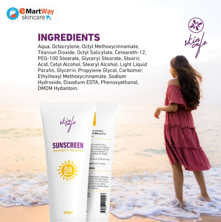 Skin Cafe Sunscreen SPF 50 PA+++ Lightweight & Non-Greasy (60g) 