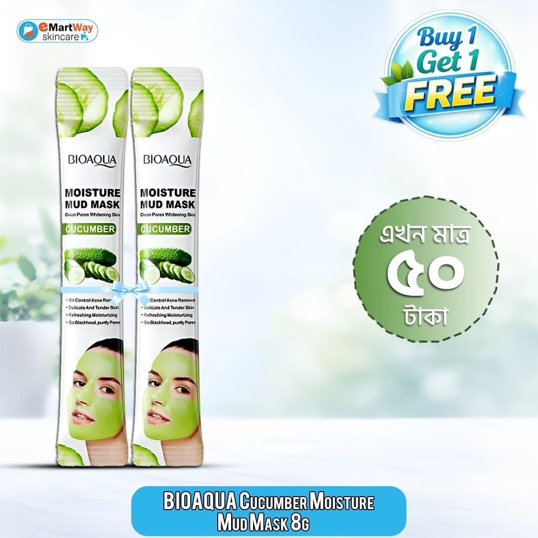 Buy 1 Get 1 (BIOAQUA Cucumber Moisture Mud Mask 8g)