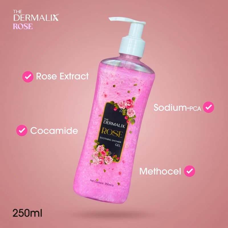 The Dermalix Rose Soothing Shower Gel 250ml 