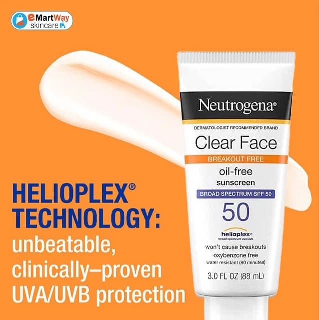 NEUTROGENA Clear Face Break-Out Free Liquid Lotion Sunscreen SPF 50 88ml 