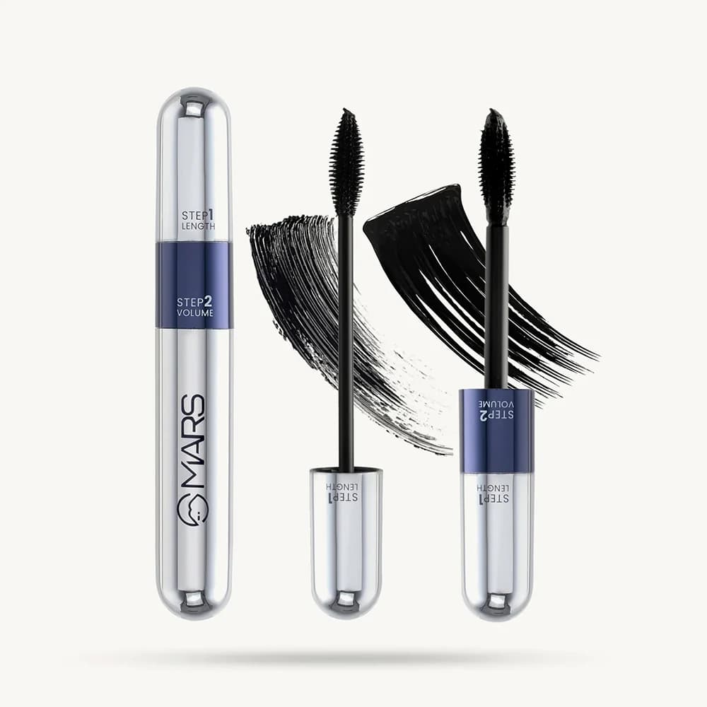 MARS Double Trouble Mascara –2-Step Volumizing & Lengthening – Black (15 ml)