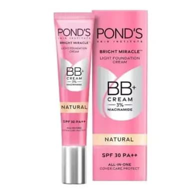 Pond’s Bright Miracle Ivory Light Foundation BB+ Cream with 3% Niacinamide SPF 30 PA++ 18g