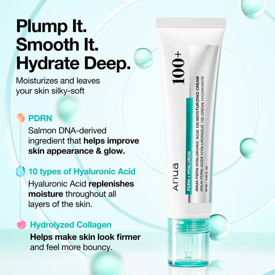 Anua PDRN Hyaluronic Acid 100 Moisturizing Cream 60ml 