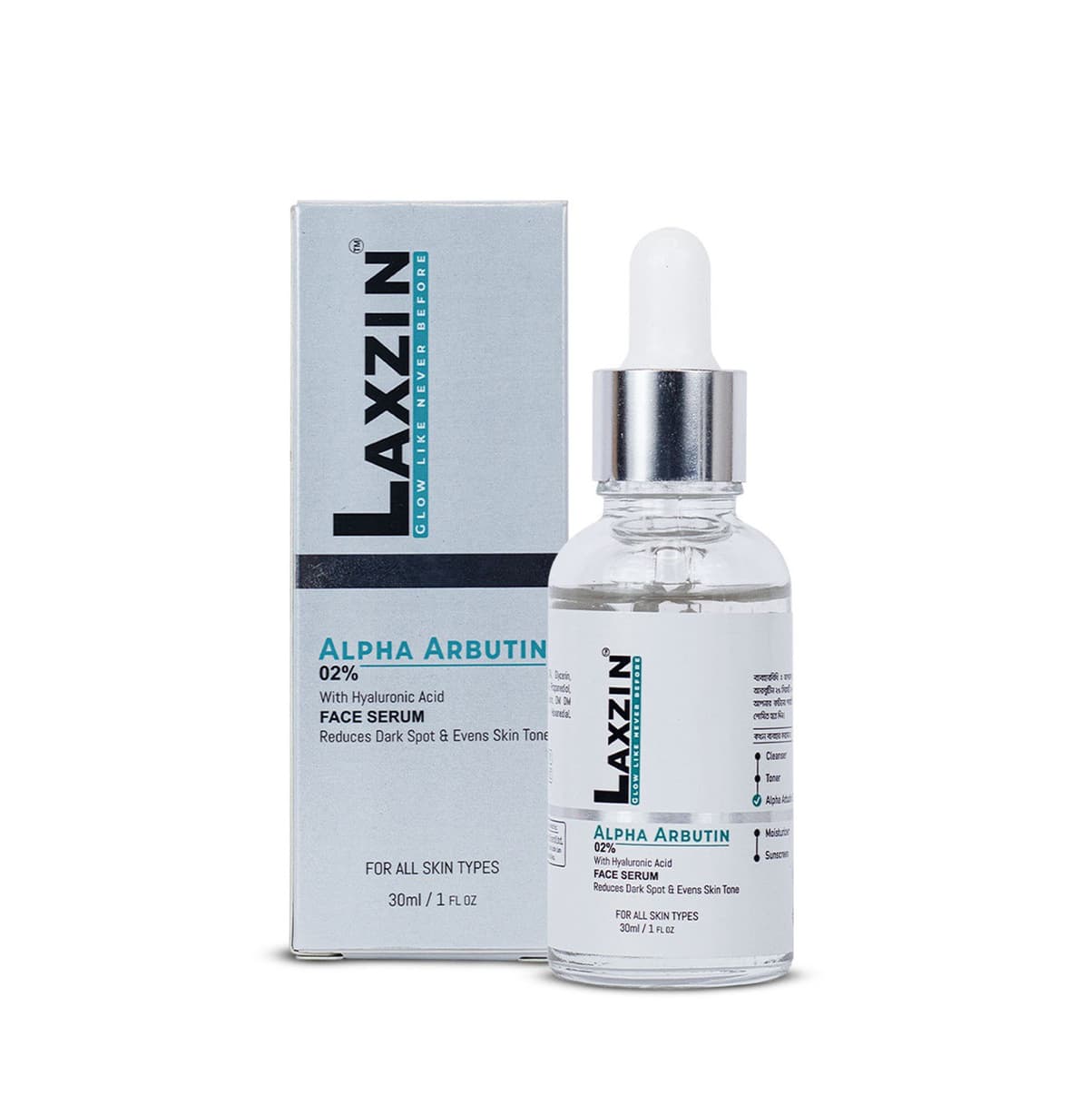 Laxzin Alpha Arbutin 02% With Hyaluronic Acid Serum 30ml 