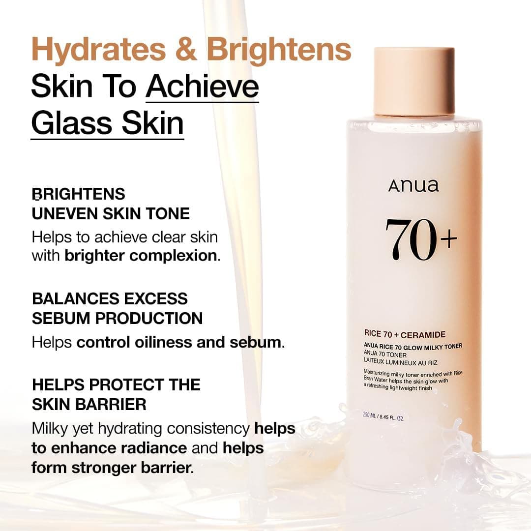 Anua Rice 70+ Glow Milky Toner 250ml 