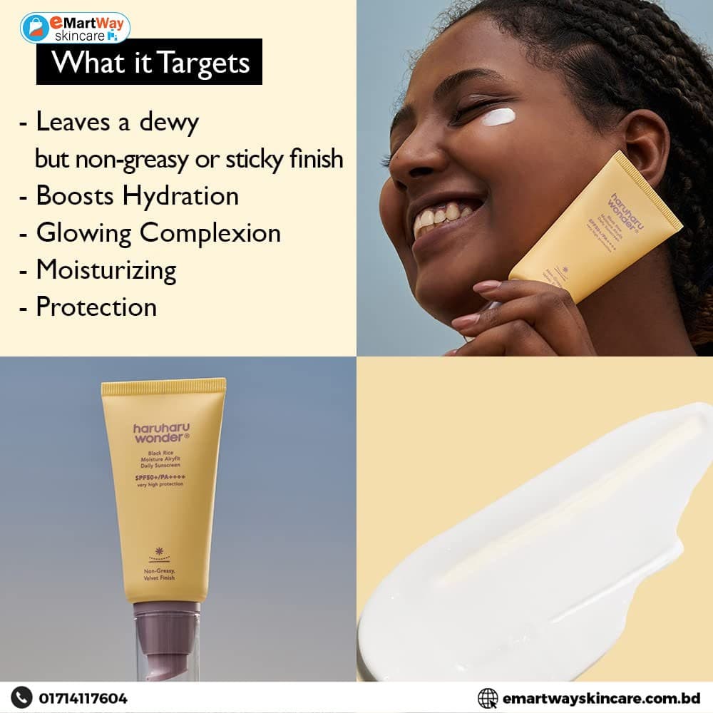 Haruharu Wonder Black Rice Moisture Airyfit Daily Sunscreen SPF50+ PA++++ 50ml 
