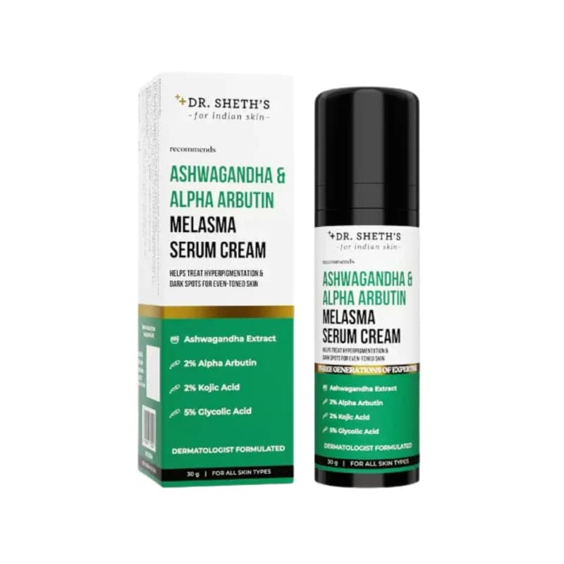 Dr. Sheth’s Ashwagandha & Alpha Arbutin Melasma Serum Cream - 30g