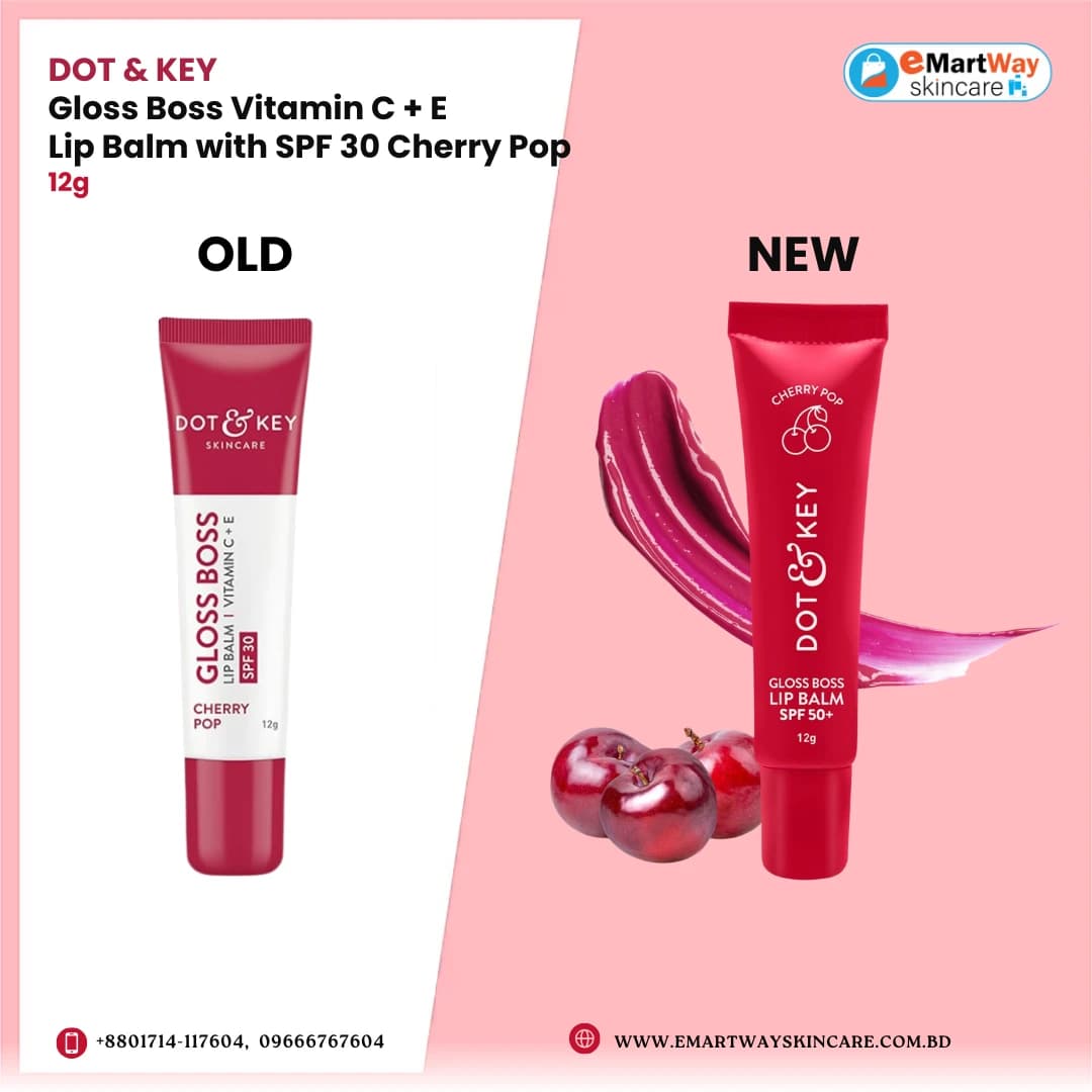 Dot and Key Gloss Boss Vitamin C + E Lip Balm with SPF 30 Cherry Pop - 12g