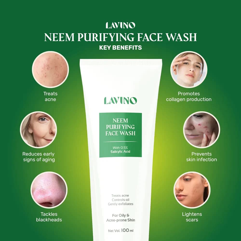 Lavino Neem Purifying Face Wash With 0.5% Salicylic Acid 100ml 