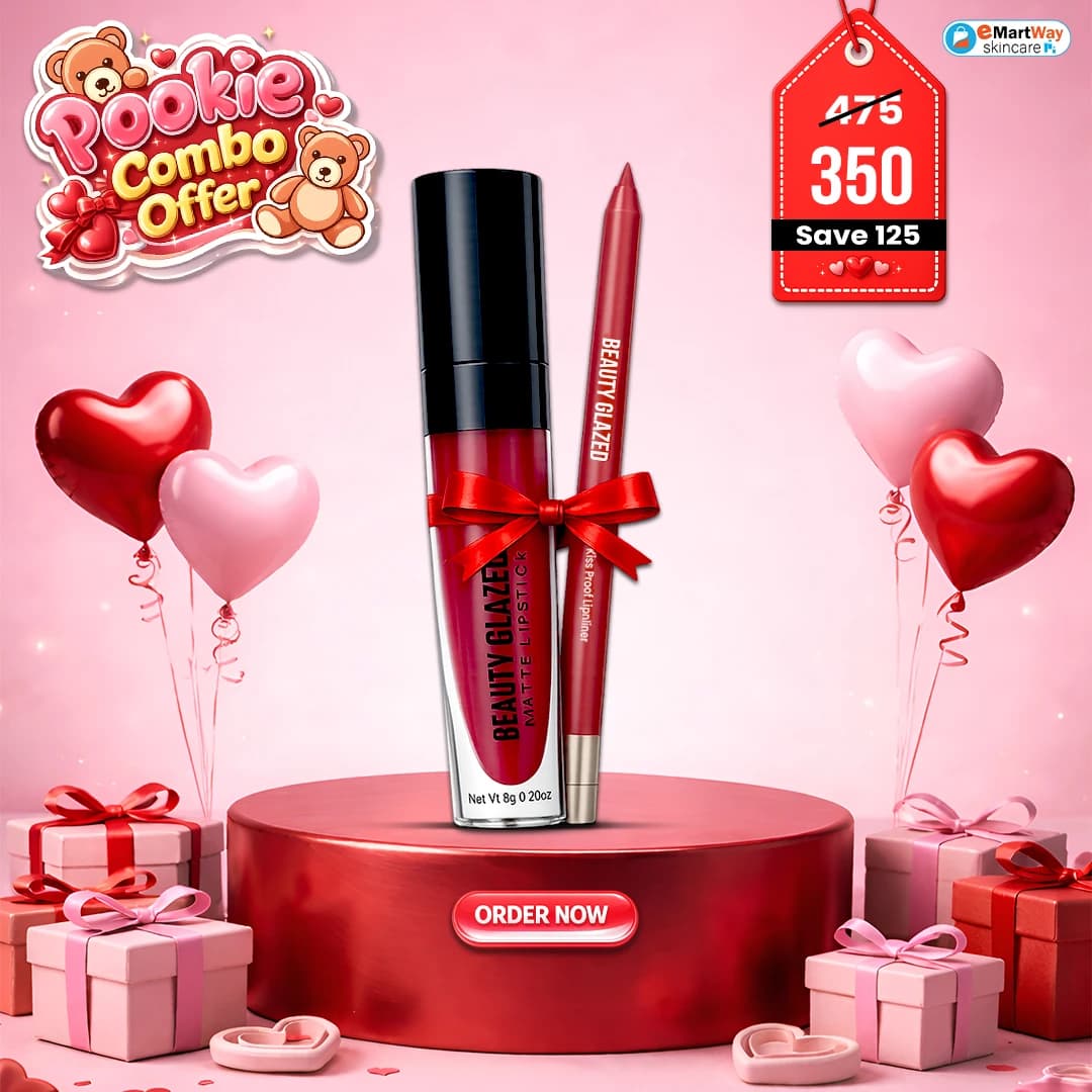 Pookie Combo Offer-2 (Beauty Glazed Lively Waterproof & Long Lasting Lip Liner + Beauty Glazed Matte Lipstick) 
