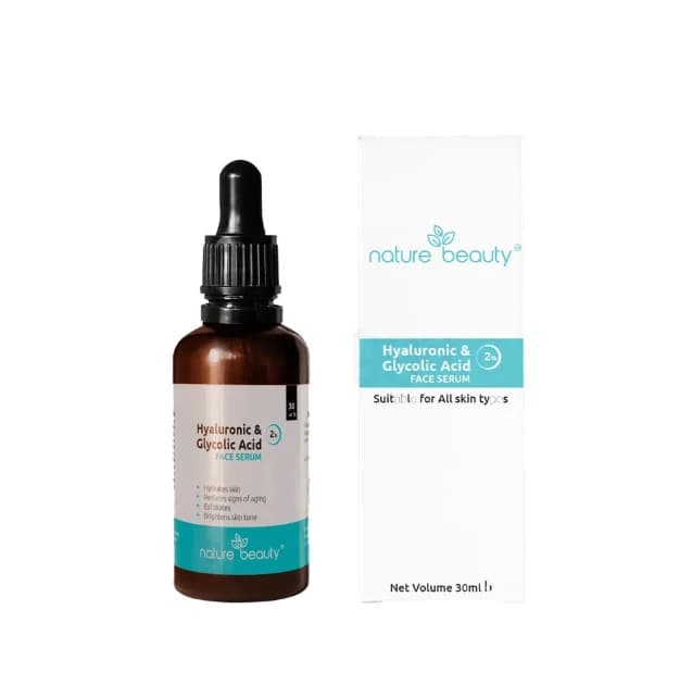 Nature Beauty Hyaluronic 1% & Glycolic Acid 2% Face Serum 30ml