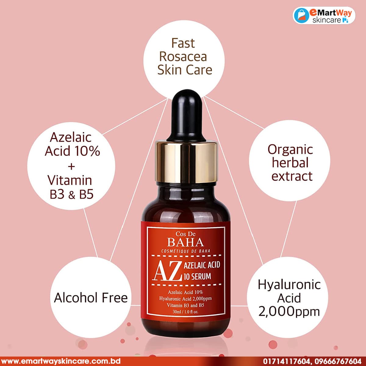 Cos De BAHA Azelaic Acid 10 Serum (AZ) 30ml 