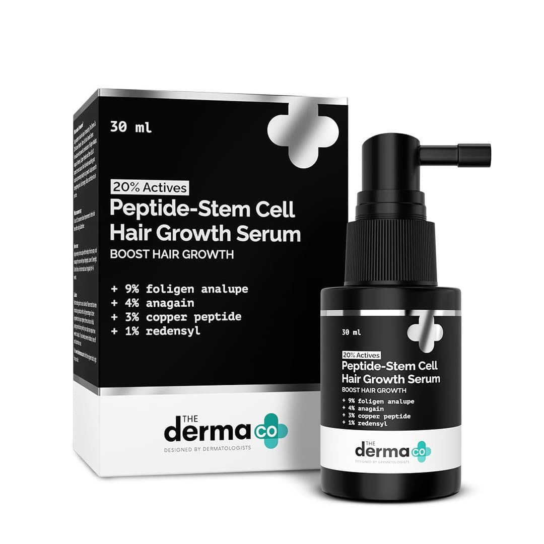 The Derma CO Hair Growth Serum with 20% Actives Peptide Stem Cell 30ml 