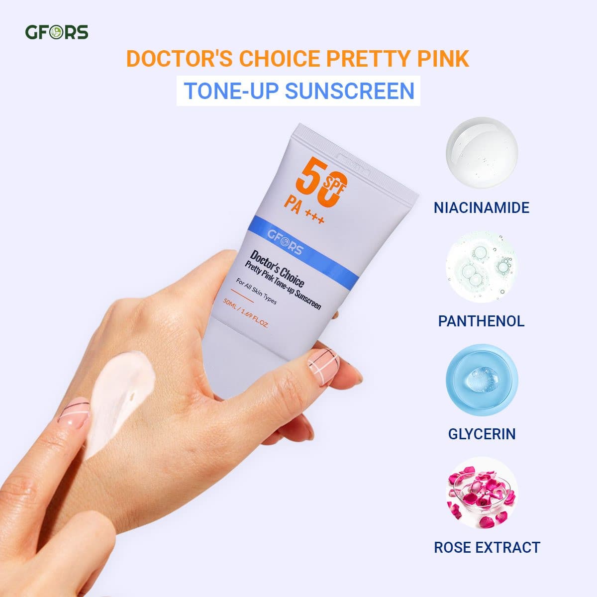 GFORS Doctors Choice Pretty Pink Tone Up Sunscreen 50ml 