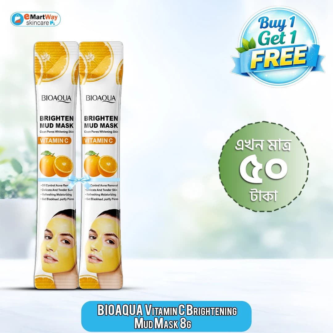 Buy 1 Get 1 (BIOAQUA Vitamin C Brightening Mud Mask 8g)