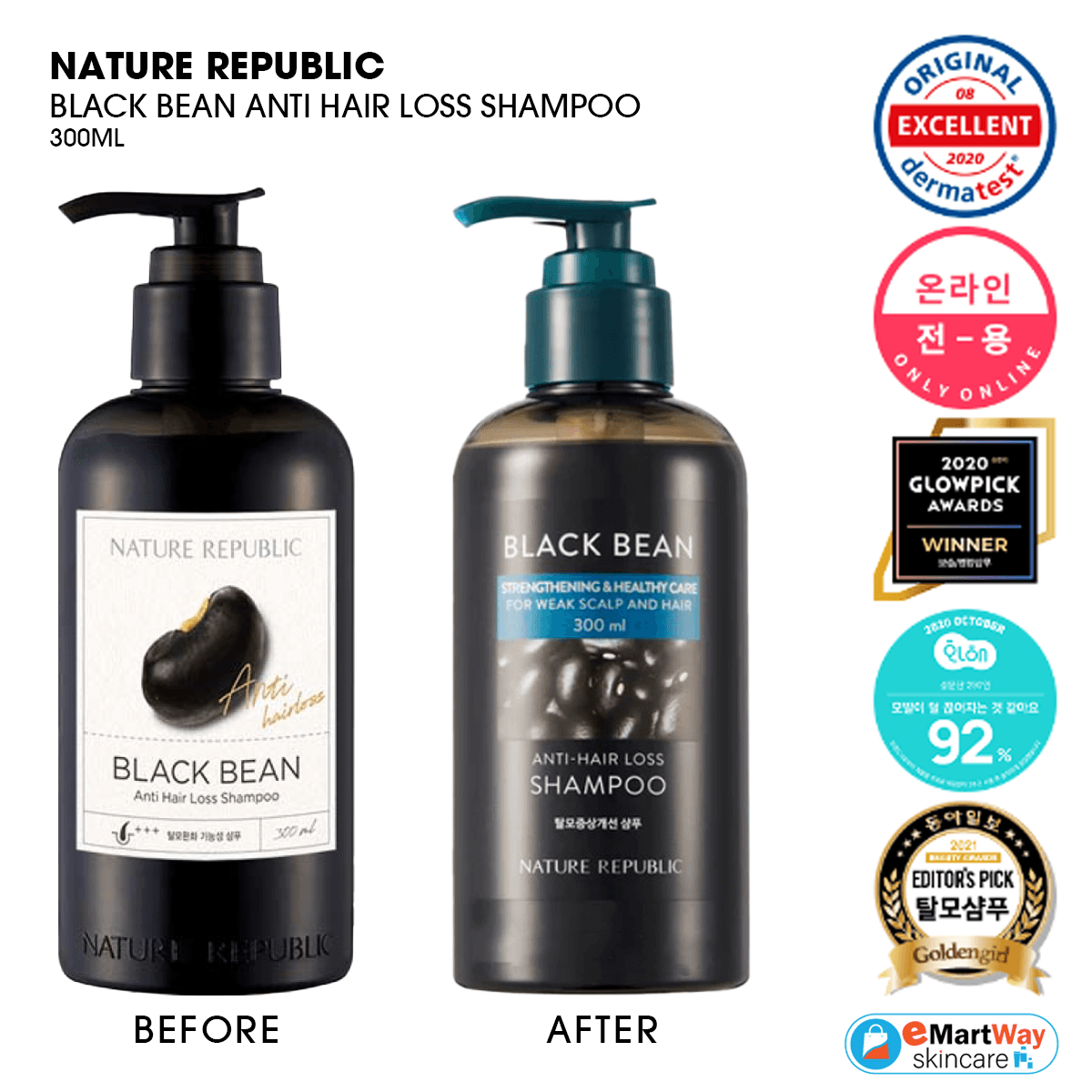 Nature Republic Black Bean Anti Hair Loss Shampoo 300ml 