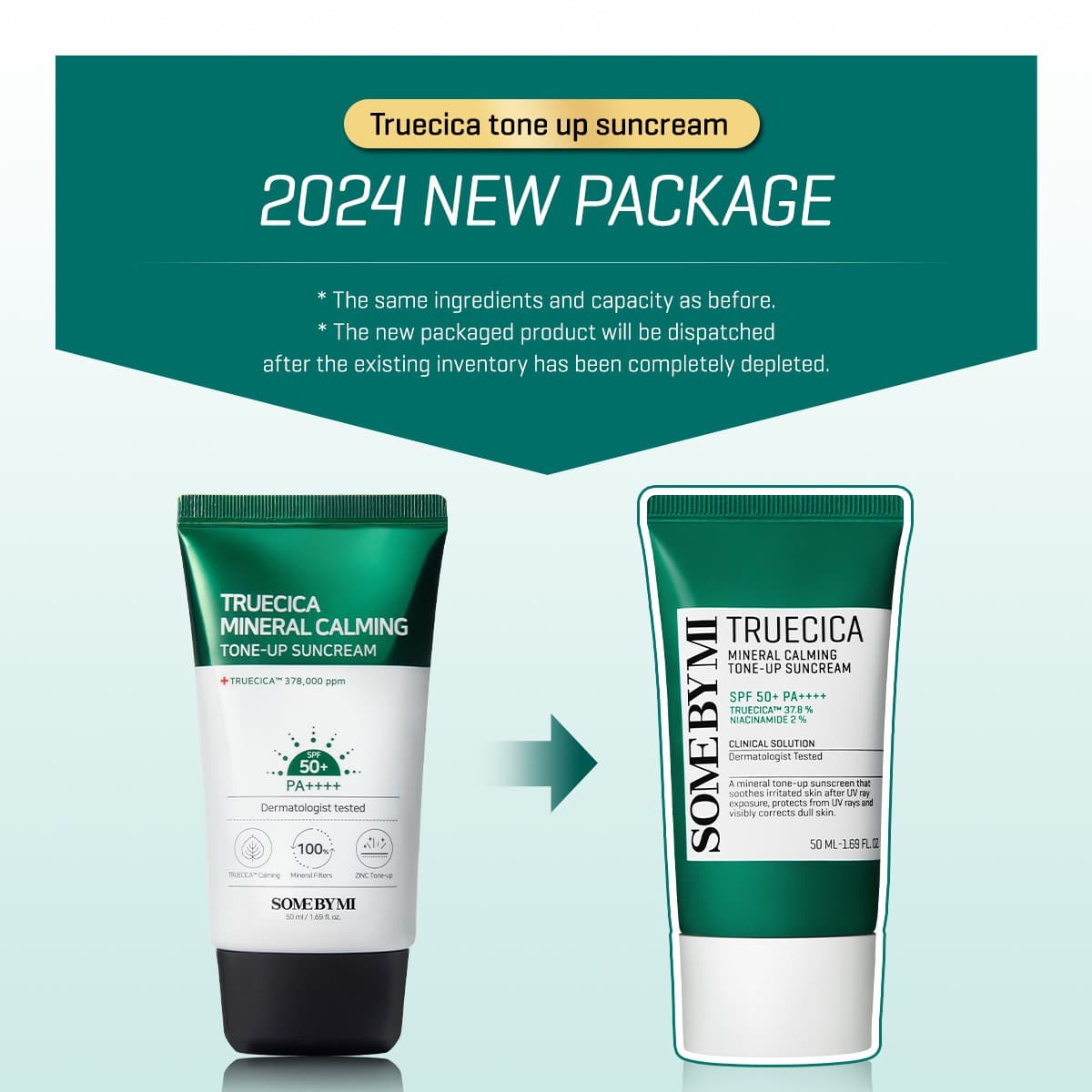 SOME BY MI Truecica Mineral Calming Tone-Up Suncream 50ml 