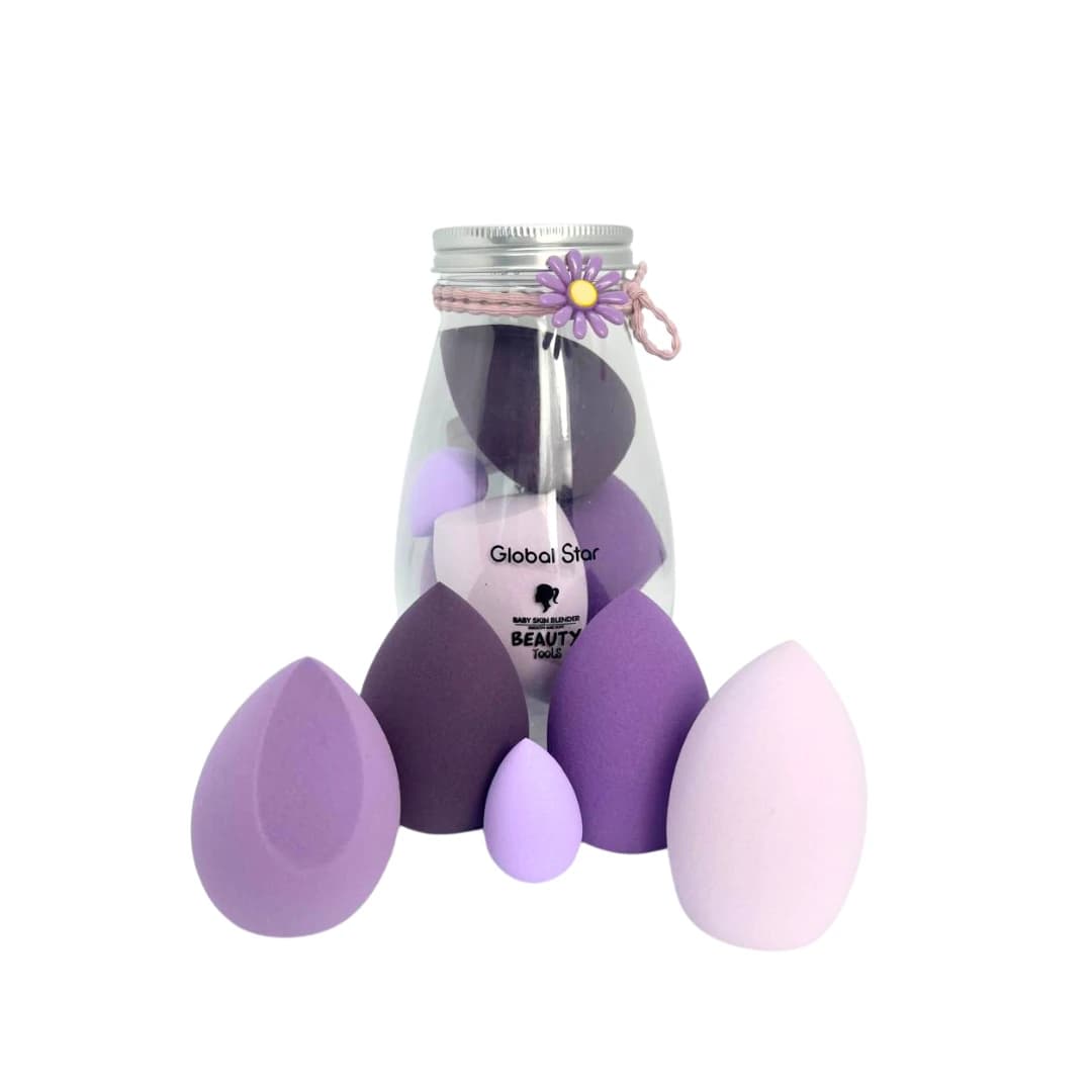 Sponges Makeup 9pcs Beauty Blender Makeup Puff Set With Bottle 