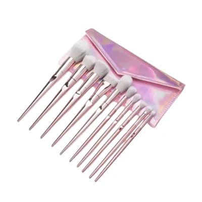 Maange 10pcs Brush Set With Bag (Pink)