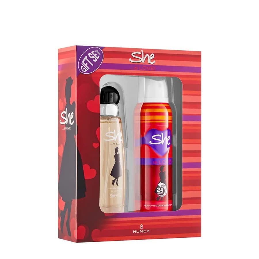 She Is Love Perfume 50ml & Deodorant 150ml Gift Set 