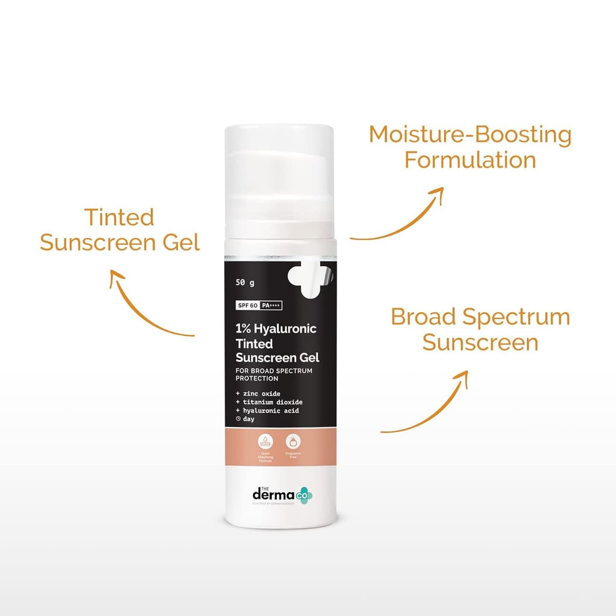 The Derma CO 1% Hyaluronic Tinted Sunscreen Gel for Broad Spectrum Protection 50g (30/10/2026) 