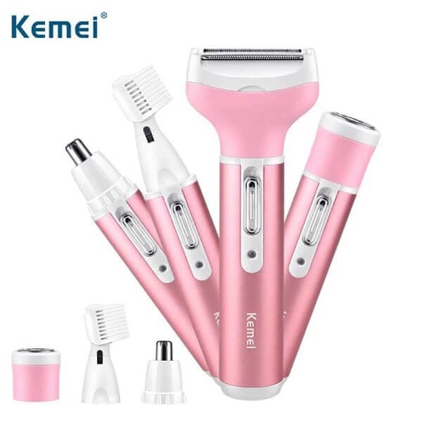 Kemei km-6637 Multifunctional Electric Rechargeable 4 in 1 Lady Shaver 