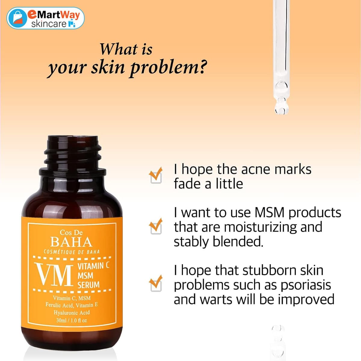 Cos De BAHA Vitamin C MSM Serum (VM) 30ml 