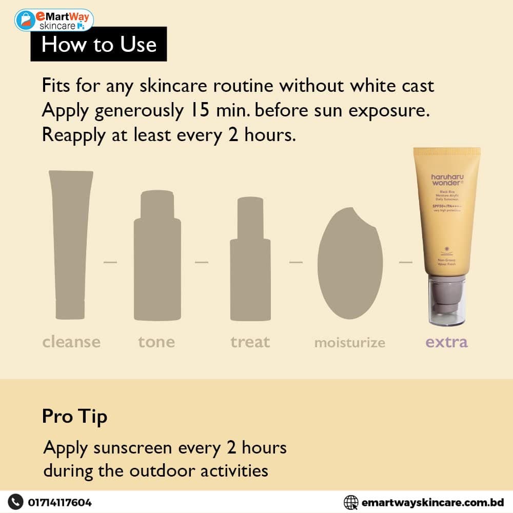 Haruharu Wonder Black Rice Moisture Airyfit Daily Sunscreen SPF50+ PA++++ 50ml 