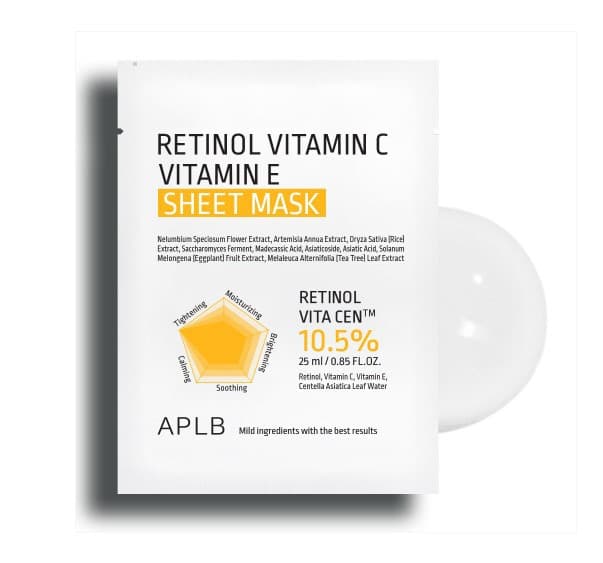 APLB Retinol Vitamin C Vitamin E Sheet Mask 25ml 