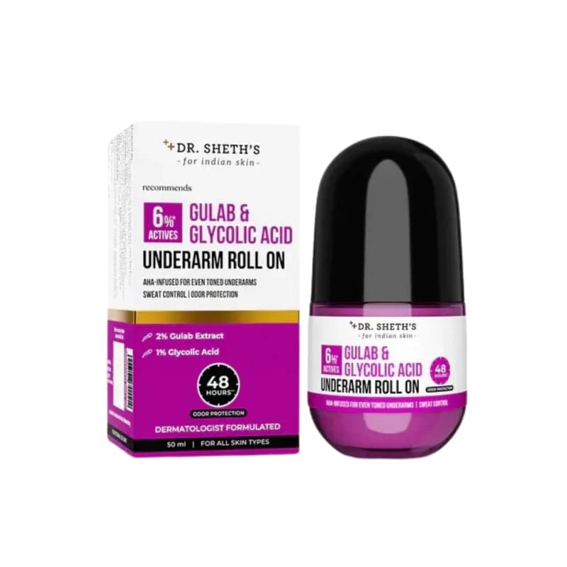 Dr. Sheth’s Gulab & Glycolic Acid Underarm Roll On 50ml