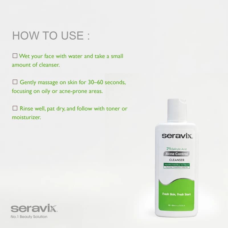 Seravix 2% Salicylic Acid Acne Control Cleanser 90ml 