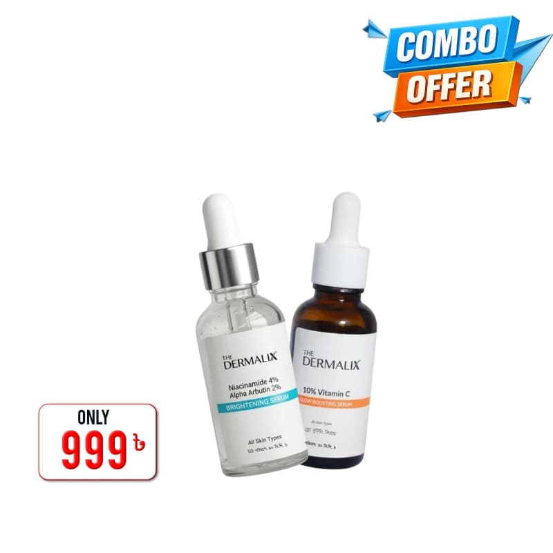 Combo 02 Glow Boost Duo (The Dermalix Niacinamide 4% + Alpha Arbutin 2% Brightening Serum 30ml+The Dermalix 10 % Vitamin C Glow Boosting Serum 30ml) 