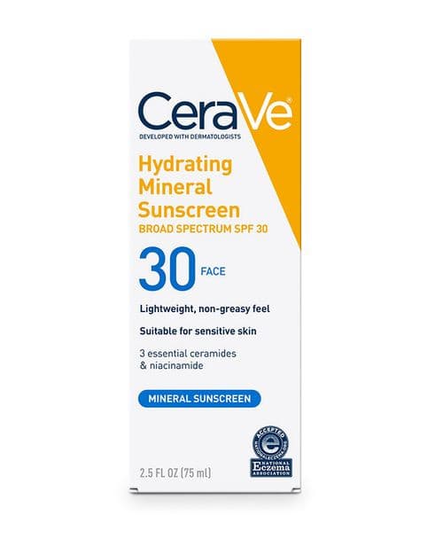CeraVe Hydrating Mineral Sunscreen SPF 30 Face Lotion 75ml 
