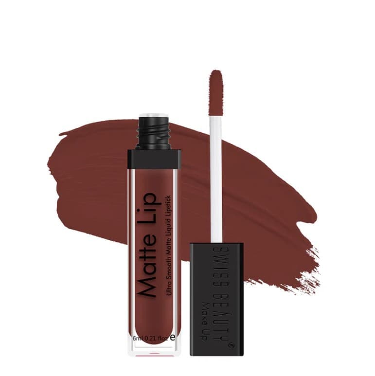 Swiss Beauty Matte Lip Liquid Lipstick-(Deep Maroon-19) 6ml