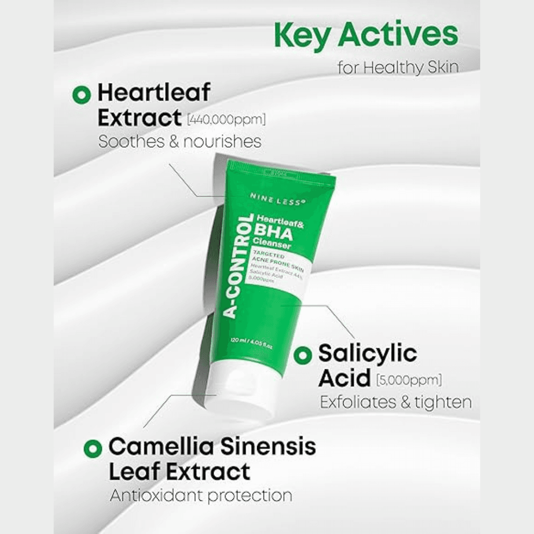 NINELESS A Control Heartleaf & BHA Cleanser 120ml 